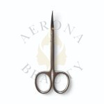 11 cm stainless steel cuticle scissors with curved precision blades for cuticle care.