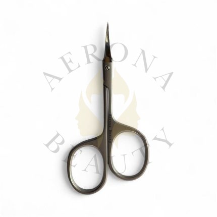 Aerona Beauty Stainless Steel nail and cuticle scissors with curved blades for precise trimming and grooming.