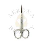 Stainless Steel Nail Cuticle Scissors with curved, pointed blades by Aerona Beauty